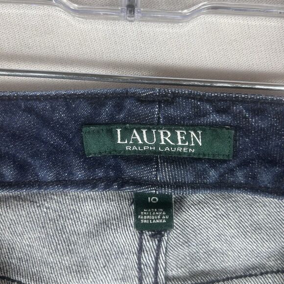 Lauren Ralph Lauren Regal Skinny Jeans Women’s 10 Blue Dark Wash Black Stripe - Picture 5 of 16
